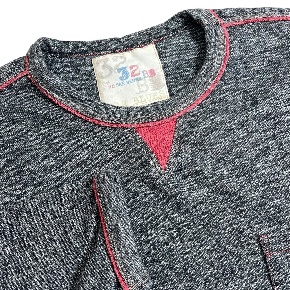 32 Bar‎ Blues Mens XL Gray French Terry Pullover Crewneck Long Sleeve Sweatshirt